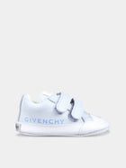 Sneakers celesti per neonato con logo,Givenchy Kids,H30228 771